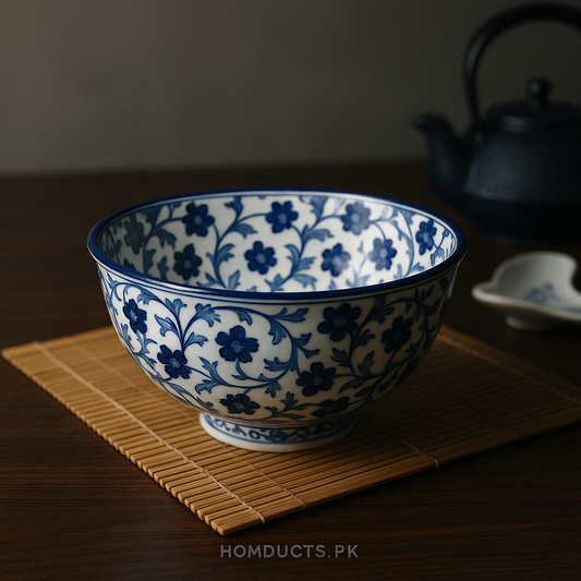 Royal Blue Heritage Floral Soup Bowl – Handcrafted Porcelain Elegance
