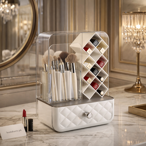 Luxury Dustproof Cosmetic Organizer – Premium Makeup Storage Box with Drawer | Homducts.pk