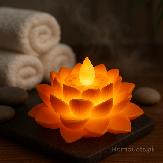 Lotus Glow LED Candle – Soothing Spa & Home Décor Light