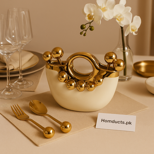 Royal Gold Orb Fork Set – Luxury Dining Collection (6pcs)