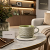 Danny Home Luxury Ceramic Tea Cup & Saucer Set – Premium 6 Pcs Coffee Mug Set for Modern Dining & Tea Time