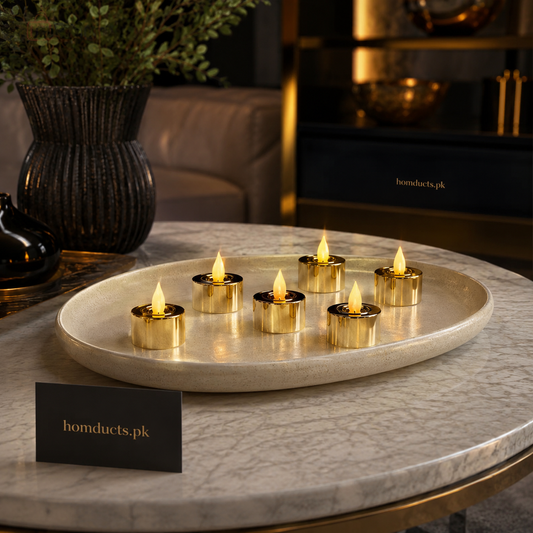 Luxury Flameless LED Tealight Candles – Elegant Flickering Ambient Lights (Set of 3)