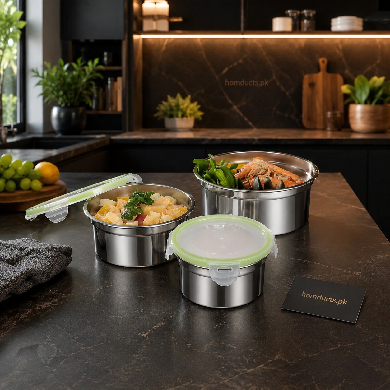 304 Stainless Steel Airtight Food Storage Containers for Kitchen - Leak-Proof & Durable