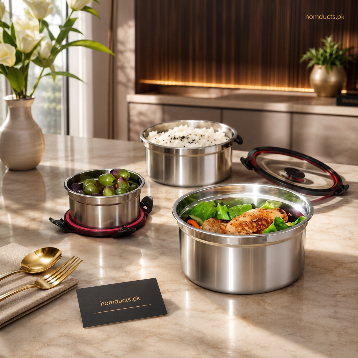 304 Stainless Steel Airtight Food Storage Containers for Kitchen - Leak-Proof & Durable