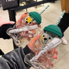 Bear Shape Glass Drinking Cup with Straw & Lid | Cute Teddy Bear Tumbler (Imported High Quality)