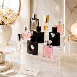 Luxury Acrylic Perfume Organizer Stand – Multi-Tier Vanity Display Shelf
