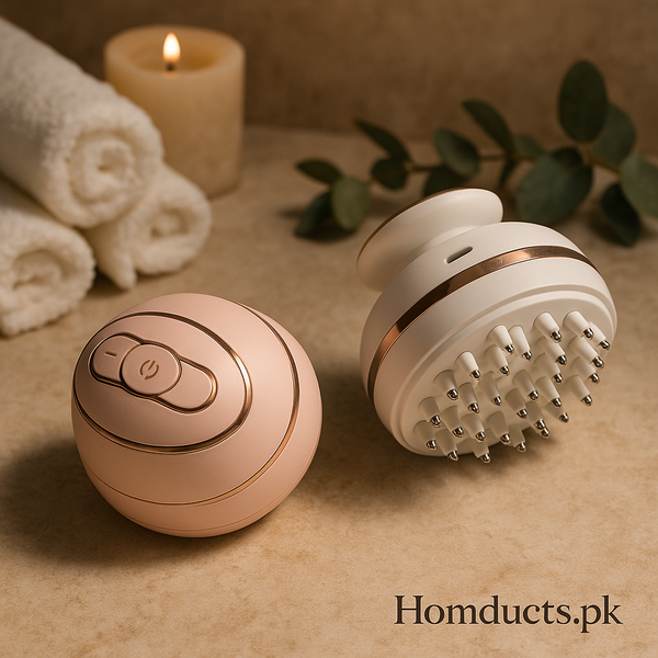 Luxury Electric Scalp & Body Massager – Rechargeable Deep Relaxation Device with Metal Massage Nodes