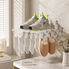 Wall Mounted Foldable Acrylic Drying Rack with Strong Suction Cups | Expandable Laundry Hanger for Socks, Baby Clothes & Undergarments