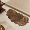 Luxury Brown Leaf Shaped Floor Mat | Soft Non-Slip Decorative Area Rug for Living Room, Bedroom & Bathroom (50*80cm)