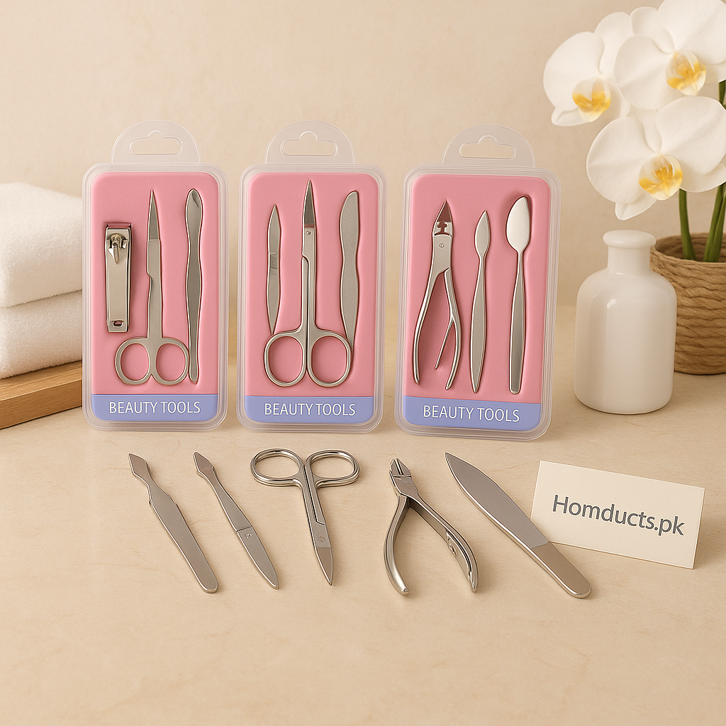 Stainless Steel Beauty Grooming Kit – Complete Nail & Eyebrow Care Set