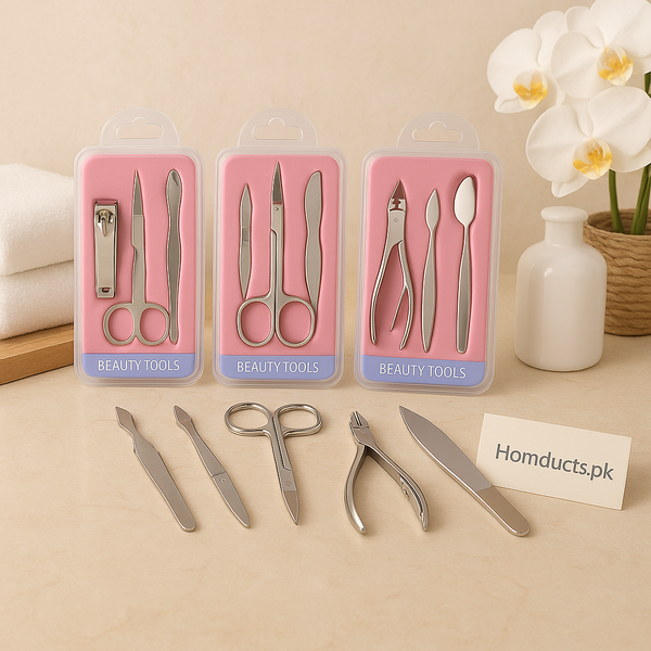 Stainless Steel Beauty Grooming Kit – Complete Nail & Eyebrow Care Set