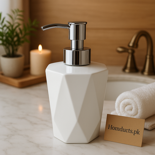 Luxury Geometric Soap Dispenser – Elegant Bathroom Hand Wash Bottle