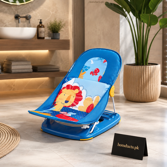 Luxury Foldable Baby Bath & Lounge Support Seat for Newborns & Infants – Soft Comfortable Adjustable Infant Bather Chair