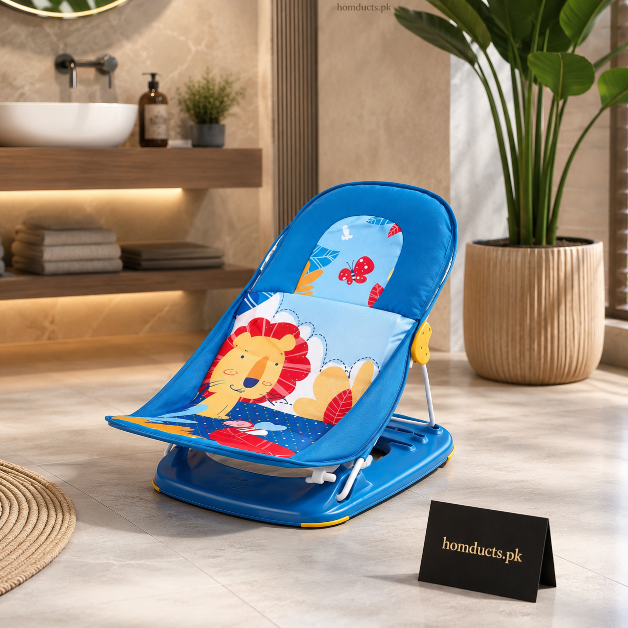 Luxury Foldable Baby Bath & Lounge Support Seat for Newborns & Infants – Soft Comfortable Adjustable Infant Bather Chair