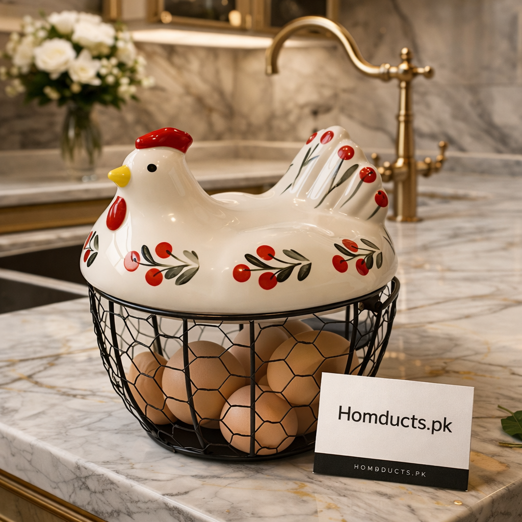 Luxury Hen-Shaped Egg Basket with Lid – Premium Kitchen Storage