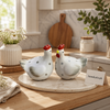 Ceramic Chicken Salt & Pepper Shakers 2-Piece Set – Decorative Kitchen Seasoning Shaker Set