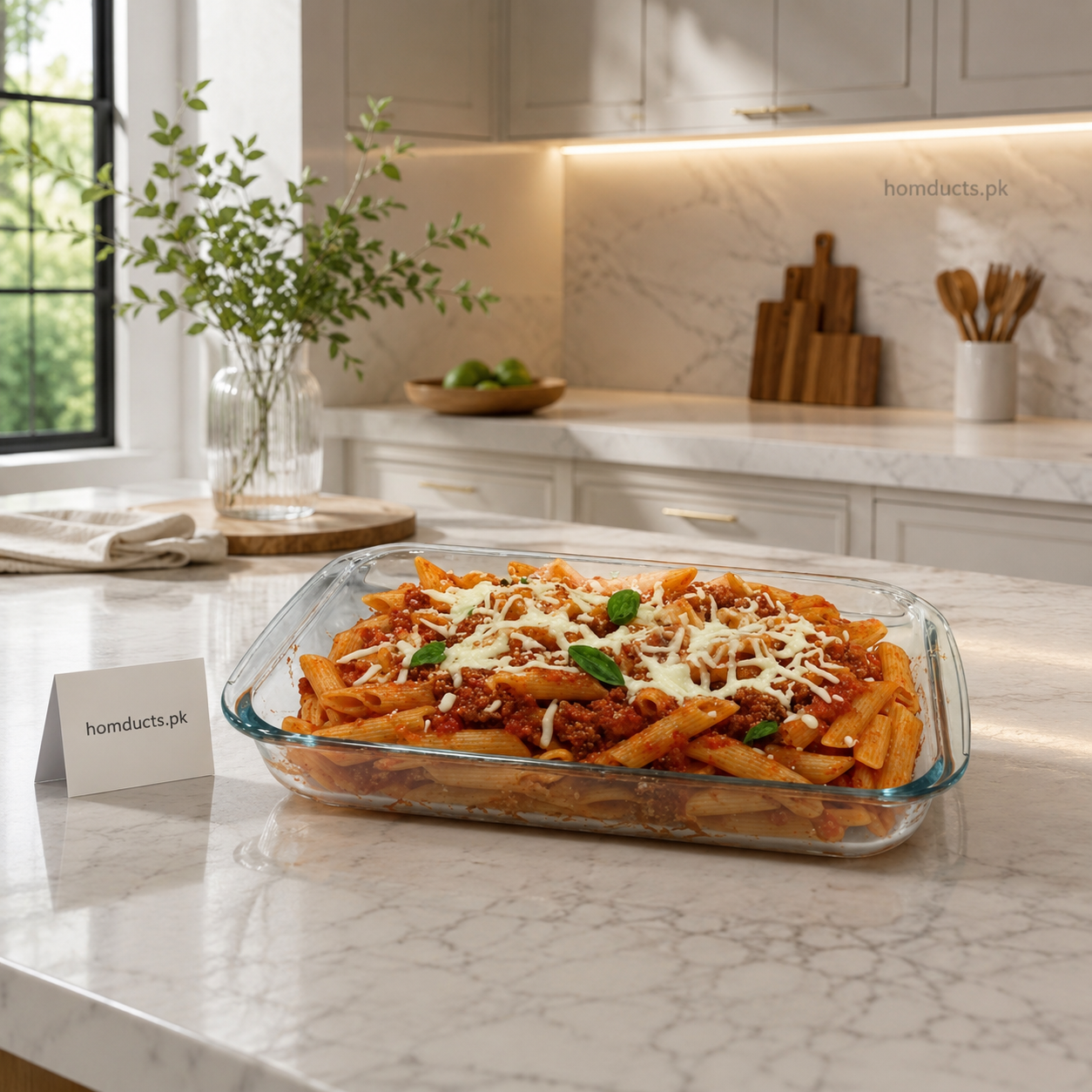 Premium Rectangular Borosilicate Glass Baking Dish – 2.2L Heat-Resistant Oven & Serving Tray