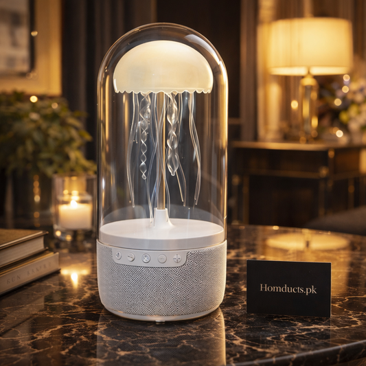 Luxury Jellyfish RGB Bluetooth Speaker Lamp – 360° Ambient Light & Crystal Dome Design