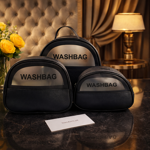 Premium Waterproof Travel Wash Bag Set (3-Piece) – Luxury Toiletry Organizer for Men & Women