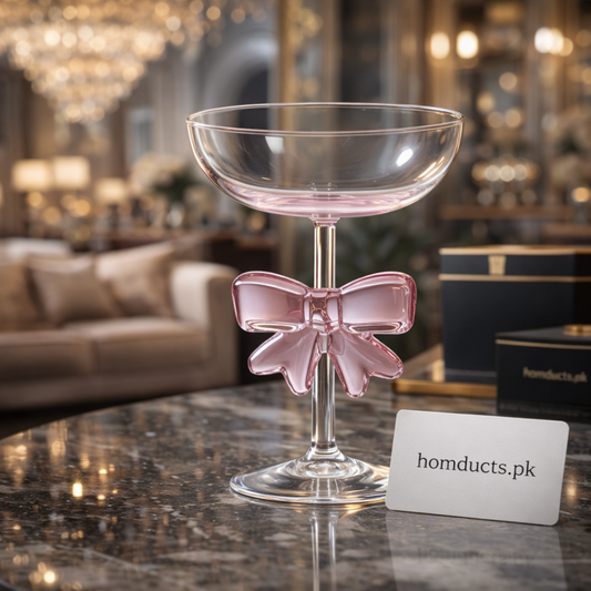 Luxury Bow Stem Coupe Glass – Elegant Dessert & Cocktail Glass