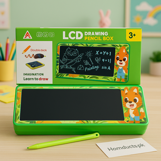 LCD Drawing Pencil Box for Kids – Double Deck Smart Writing Pad
