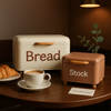 Premium Retro Bread & Stock Box Set – Metal Storage Containers with Wooden Handles