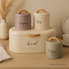Premium Tea, Coffee, Sugar & Bread Storage Set – Wooden Handle Kitchen Canisters
