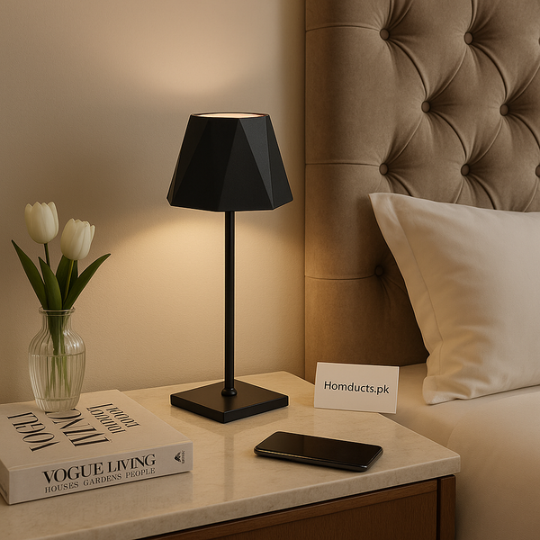 Modern Bedside Lamp – Minimalist Geometric Table Light