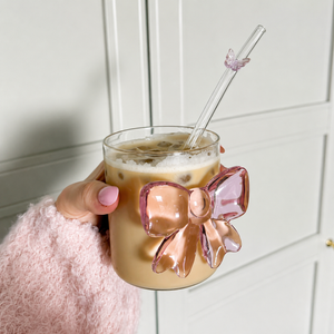 Luxury Pink Bow Glass – Cute Aesthetic Drinking Tumbler