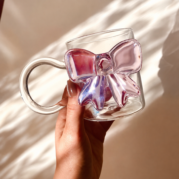 Luxury Pink Bow Glass – Cute Aesthetic Drinking Tumbler