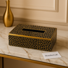 Luxury Black & Gold Tissue Box Cover – Elegant Decorative Holder