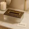 Luxury Mosaic Tissue Box with Textured Crystal Base – Elegant Decorative Organizer