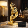 Luxury Abstract Golden Face Sculpture – Modern Artistic Home Décor Statue