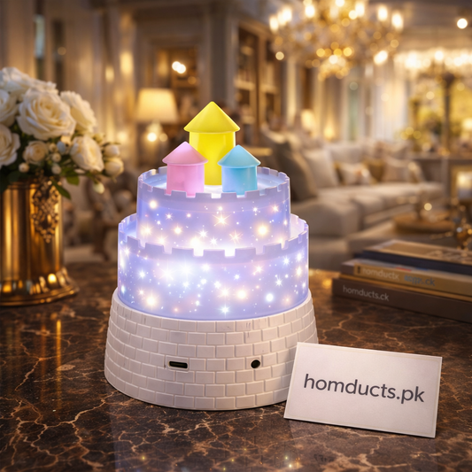 Luxury Kids Dream Castle Star Projector Night Lamp – Bluetooth Bedtime Light