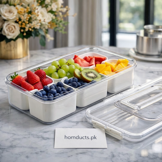 Luxury Multi-Compartment Airtight Fruit & Snack Storage Organizer Box