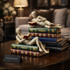 Luxury Book Reader Figurine Sculpture – Modern Literary Home Décor Accent (Multiple Designs)