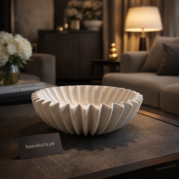 Luxury Sculpted Pleated Decorative Bowl – Modern Premium Centerpiece