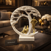 Luxury Abstract Family Tree Sculpture – Modern Gold & White Home Décor Accent