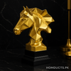 Golden Geometric Horse Head Sculpture – Luxury Home Décor Accent