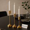Luxury Golden Candle Holder Set – Modern Minimalist Metal Stand (Set of 3)