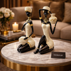 Luxury African Lady Decorative Figurine Set – Premium Modern Home Accent (2-Piece)