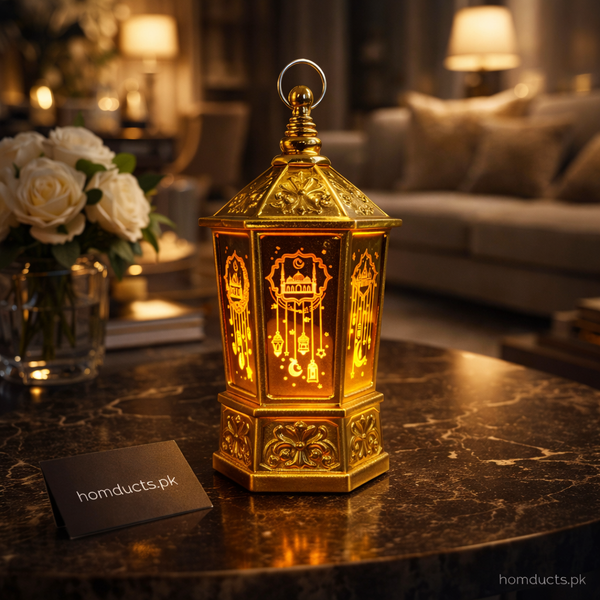 Luxury LED Islamic Ramadan Lantern – Decorative Eid Home Lamp