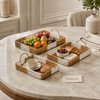 Luxury 3-Piece Woven Serving Tray Set with Handles