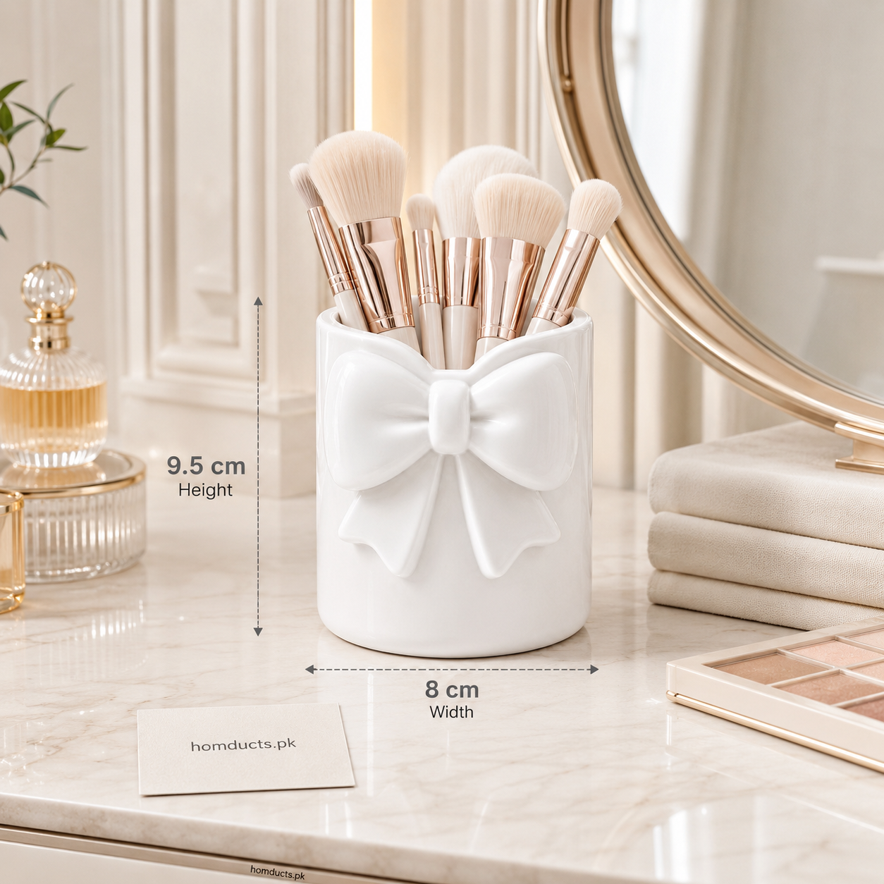 Luxury Bow Makeup Brush Holder & Vanity Organizer