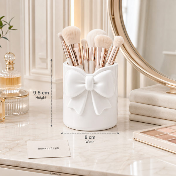 Luxury Bow Makeup Brush Holder & Vanity Organizer