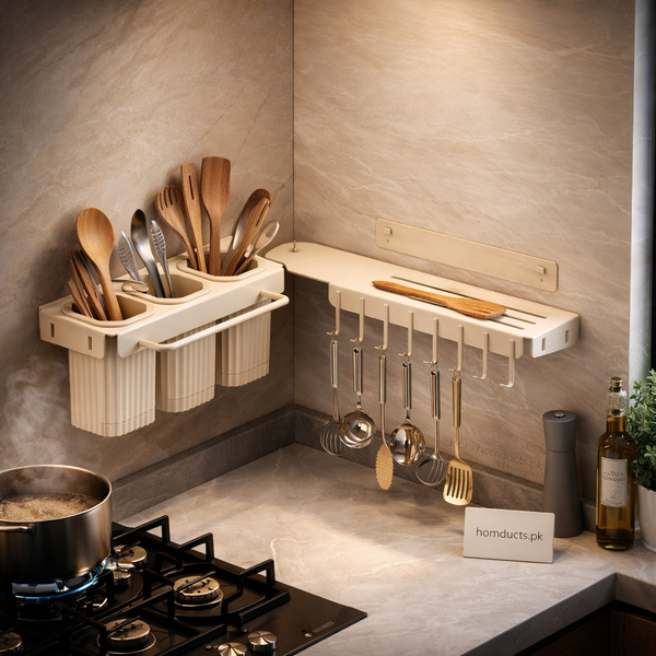 Luxury Over-the-Sink Kitchen Organizer Rack — Multi-Function Utensil & Storage Holder
