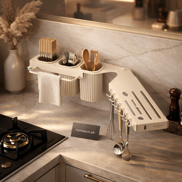 Luxury Over-the-Sink Kitchen Organizer Rack — Multi-Function Utensil & Storage Holder