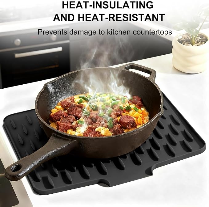 Premium Silicone Sink Drying Mat with Drain Spout – Anti-Slip Kitchen Dish Drainer Tray (New Imported Quality Big Size) (76 × 47 cm)