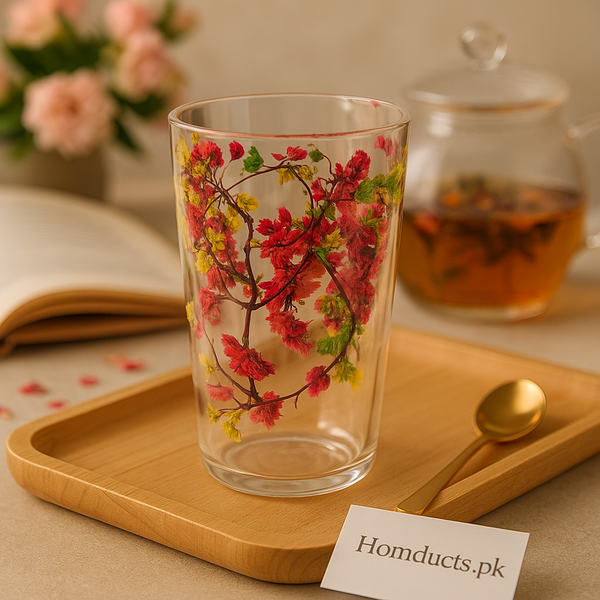 Luxury Floral Infusion Double-Layer Glass – Handcrafted Botanical Drinkware
