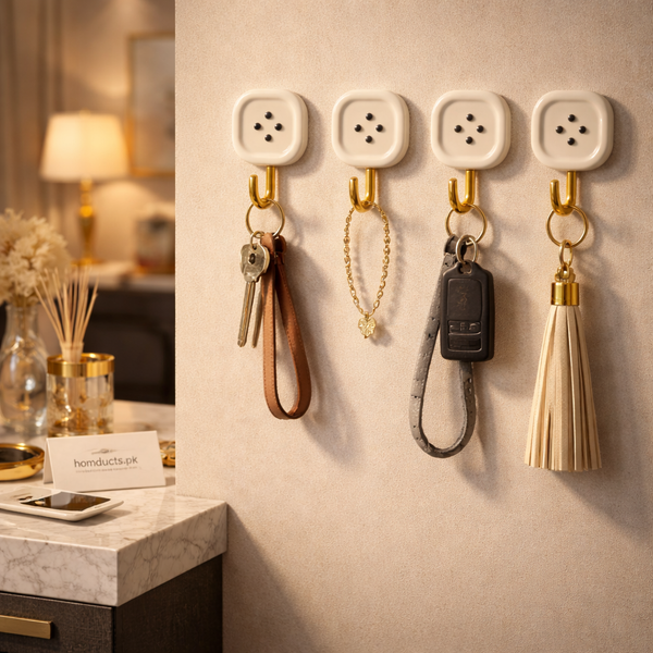 Luxury Adhesive Wall Key Hooks – 4 PCS Organizer Set
